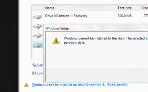 电脑修复“Windows无法安装到此磁盘”错误