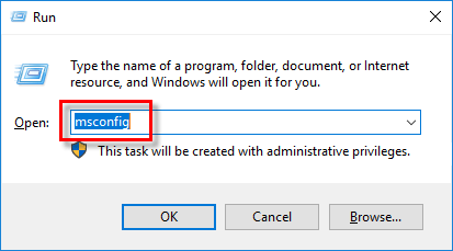 在运行中输入msconfig