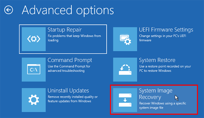 系统映像还原期间Windows10密码不正确