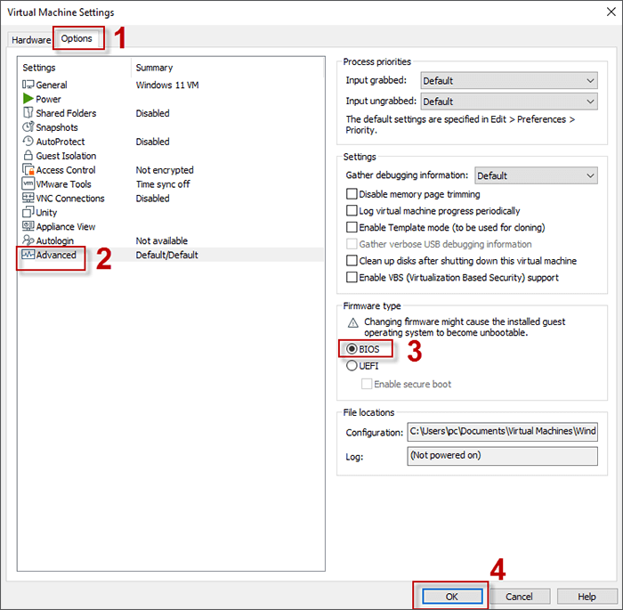 如何修复VMware Workstation EFI网络超时