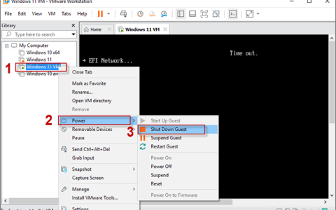 如何修复VMware Workstation EFI网络超时