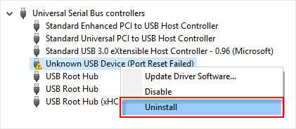 卸载未知 USB 设备
