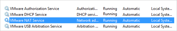 运行VMware NAT服务