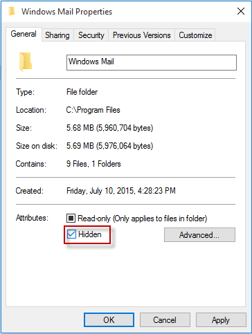 在 Windows 10 中隐藏文件和文件夹
