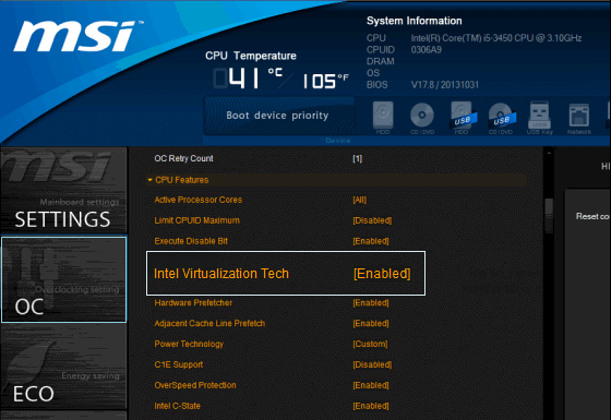 MSI 中的英特尔虚拟化技术