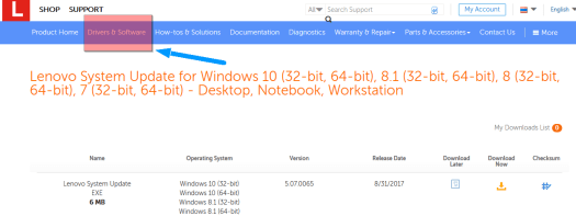 适用于 Windows 10 的联想系统更新