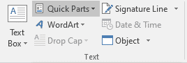 通过Quick Parts重用Ms Word中的常用内容