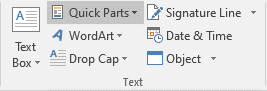 通过Quick Parts重用Ms Word中的常用内容