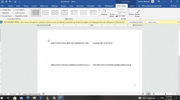 如何在Microsoft Word中将页面分为四个部分