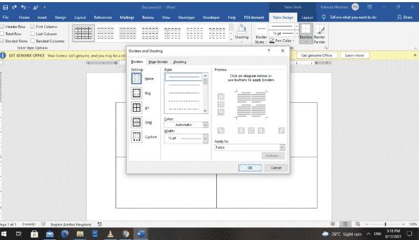 如何在Microsoft Word中将页面分为四个部分