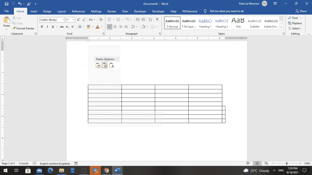 如何在Microsoft Word中合并表格