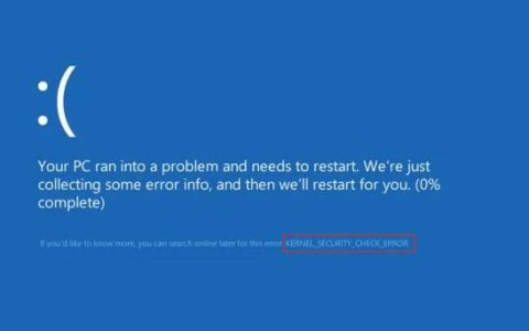 如何修复Kernel_Security_Check_Failure错误？