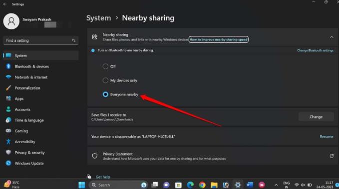 如何修复附近共享在Windows11上不起作用的问题？