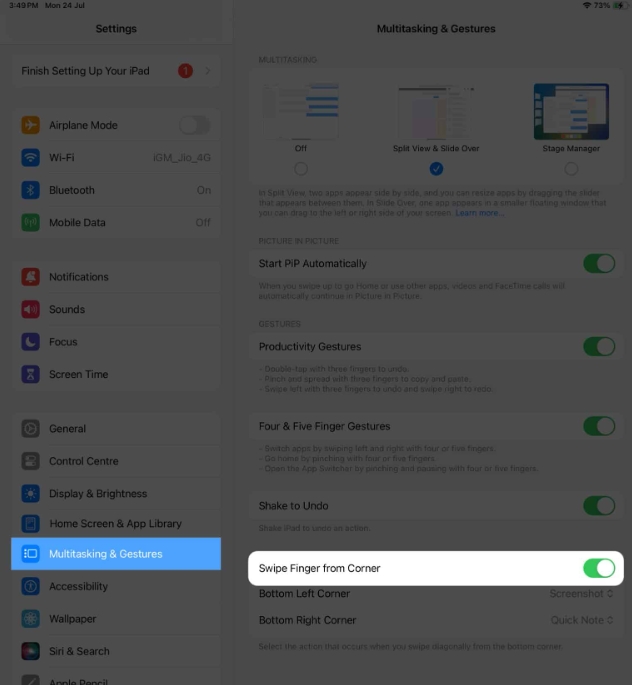如何在iPadOS17和16中使用手势在iPad上截取屏幕截图