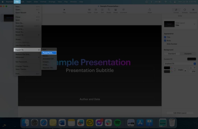 如何在iPhone、iPad和Mac上将Keynote演示文稿转换为PowerPoint