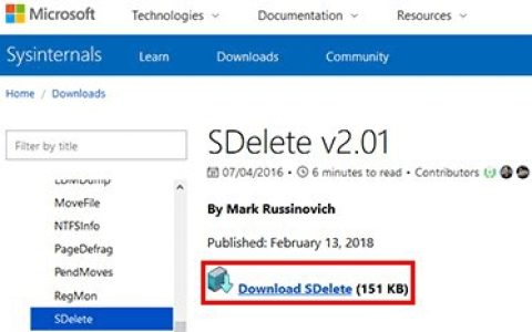 如何使用 SDelete 安全删除文件