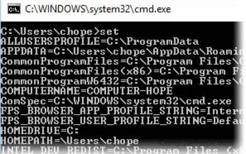 Windows 中默认的环境变量是什么？