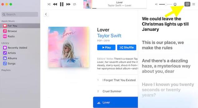 如何在Mac上的Apple Music中显示时间同步歌词