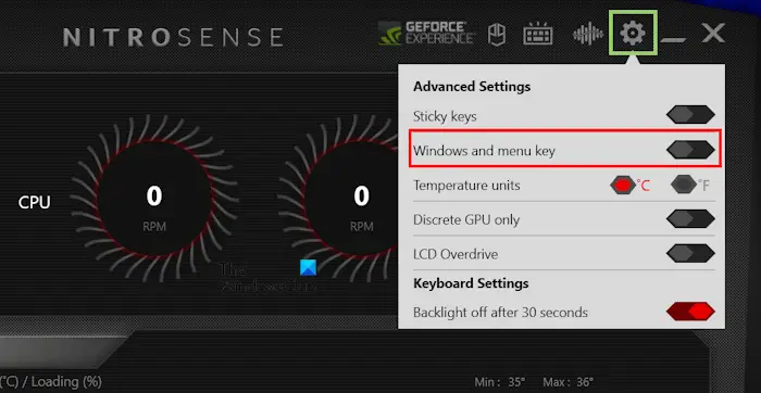 宏碁 NitroSense 软件