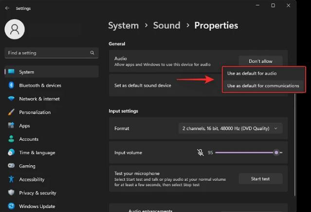 如何在Windows11上设置默认音频设备